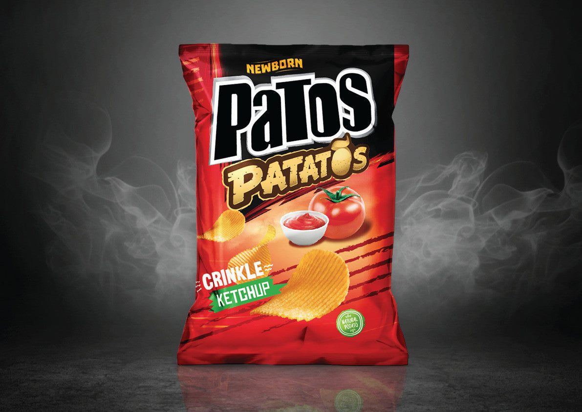 PATOS Crinkle Serrated Ketchup Potatoes Chips 100g 1cs/21pcs