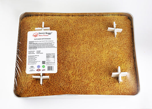 T3 Sweet Beggy Flat Kadayif Whit Pistachio Tray - 2.3 kg T16