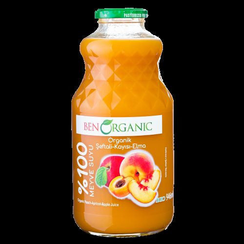 K- BEN ORGANIC PEACH APPRICOT APPLE JUICE 32 fl. oz. 6/CS - BO605