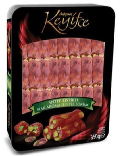 KEYIFCE TURKISH DELIGHT WITH PISTACHIO AND POMEGRANATE 350grX12/cs - APS200