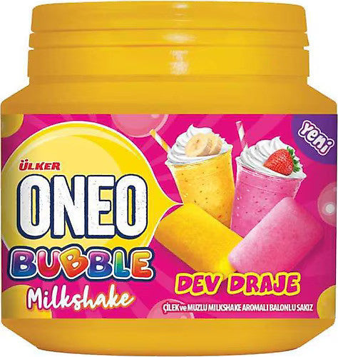 ULKER Oneo Bubble Milkshake Draje Jar Gum 76g 1cs/12pcs