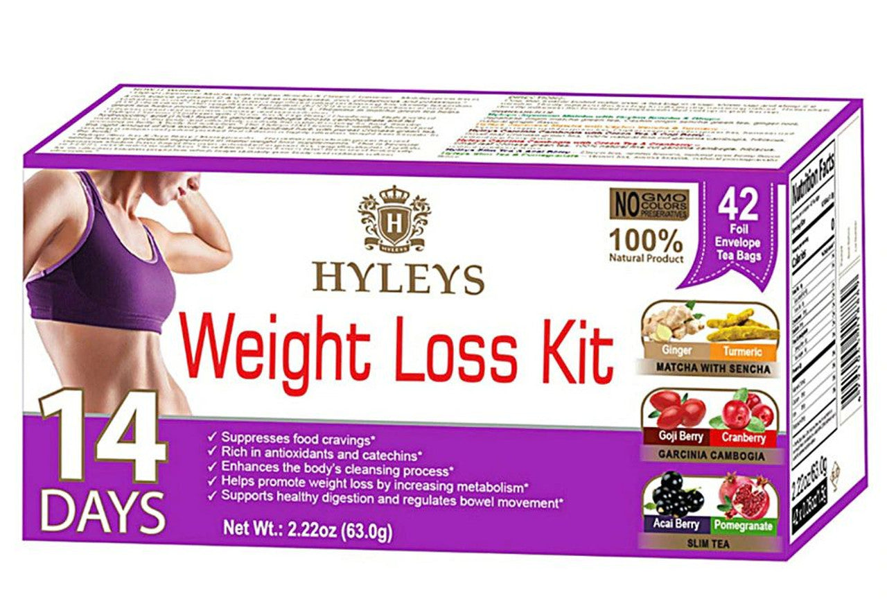 K - HYLEYS 14 DAYS WEIGHT LOSS KIT | 42 TEA BAGS | 2.22oz X 42 | 12/CS - HY56