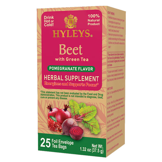 HYLEYS BEET WITH GREEN TEA - POMEGRANATE 1.32oz X 25pc X 12/CS - HY96