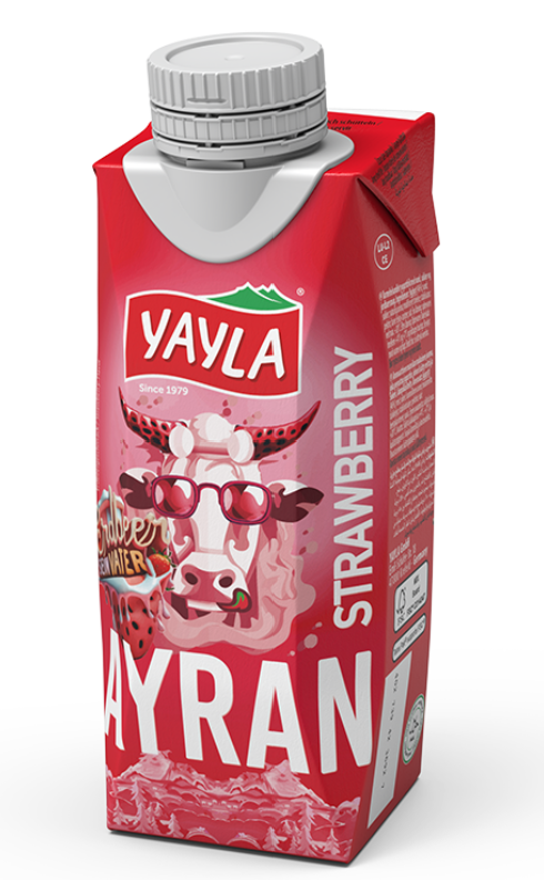 YAYLA AYRAN 8.45 FL OZ (250ML) STRAWBERRY X 12PCS (TETRA PACK) - YAY012