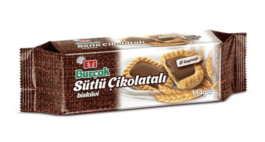 ETI Burcak Milk Chocolate Biscuit 114g 1cs/12pcs