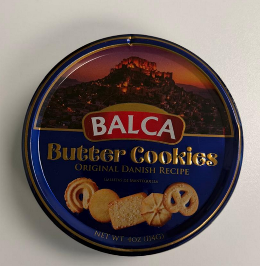 Balca Danish Butter Cookies 4 oz (114 g) Blue Small Tin x 24 pcs - BLC02