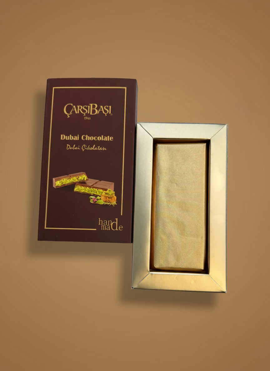 Dubai Chocolate Bar, Pistachios-Kataifi, 90gr/3.35oz - CB1001