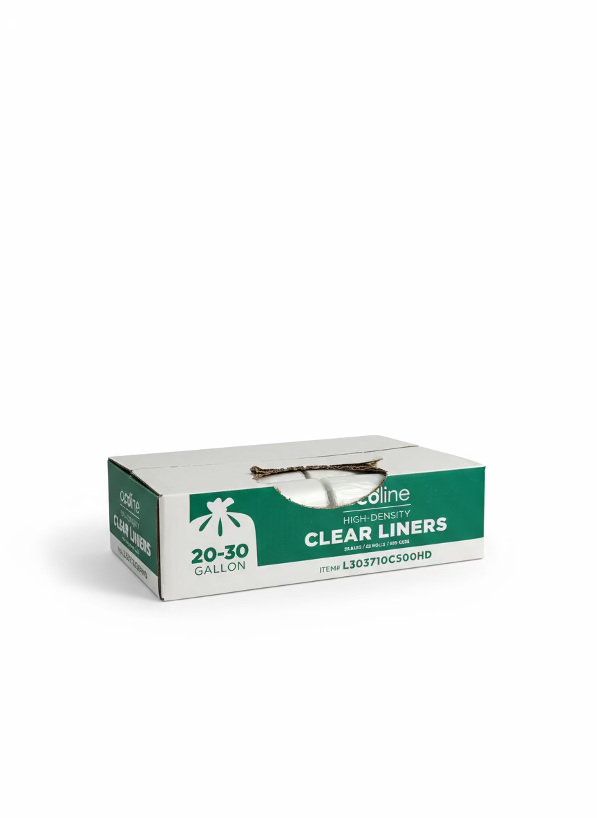 Clear Trash Can Liners - 20-30 Gallon - High Density Garbage Bags - 500pcs/case