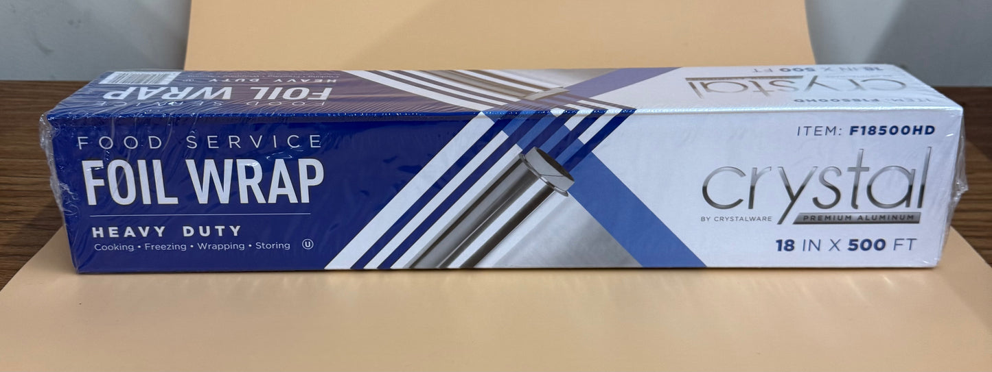 18"x500' Heavy Aluminum Foil Roll W/Steel Cutter Box Dispenser