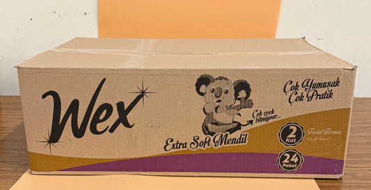 Wex Facial Tissue 200*2Ply= 400 Sheets, Packed of 24.