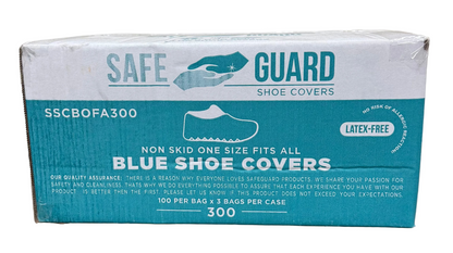 Non Woven Shoe Cover PP, Blue, One Size Fits All, 100 Per Bag X 3 Bags ~ 300