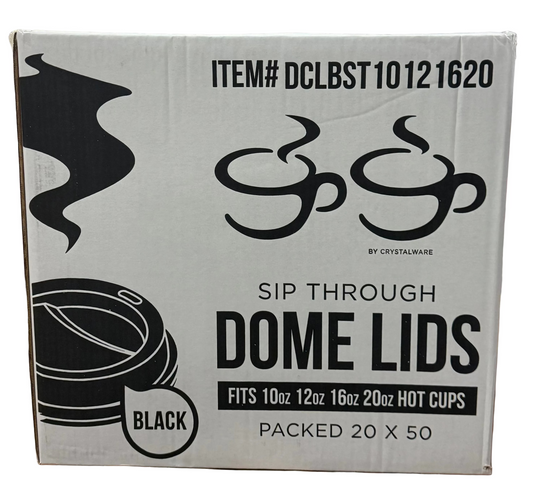 Dome Coffee Lid - Black - Sip through - 20x50 (1000)