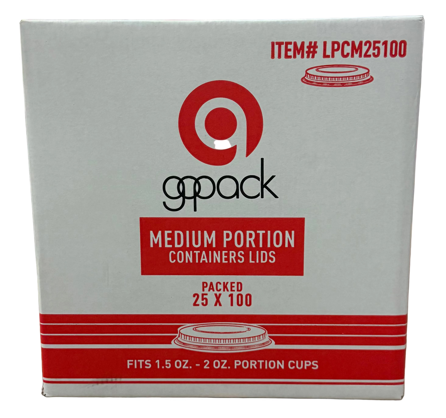 Portion Cup Lid Fits 1.5-2oz Packed 25 Sleeves/Case 100 Lids/Sleeves