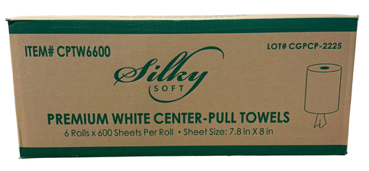 Center Pull Towel White 2Ply 6Rolls/Case - 600 Sheets/Roll