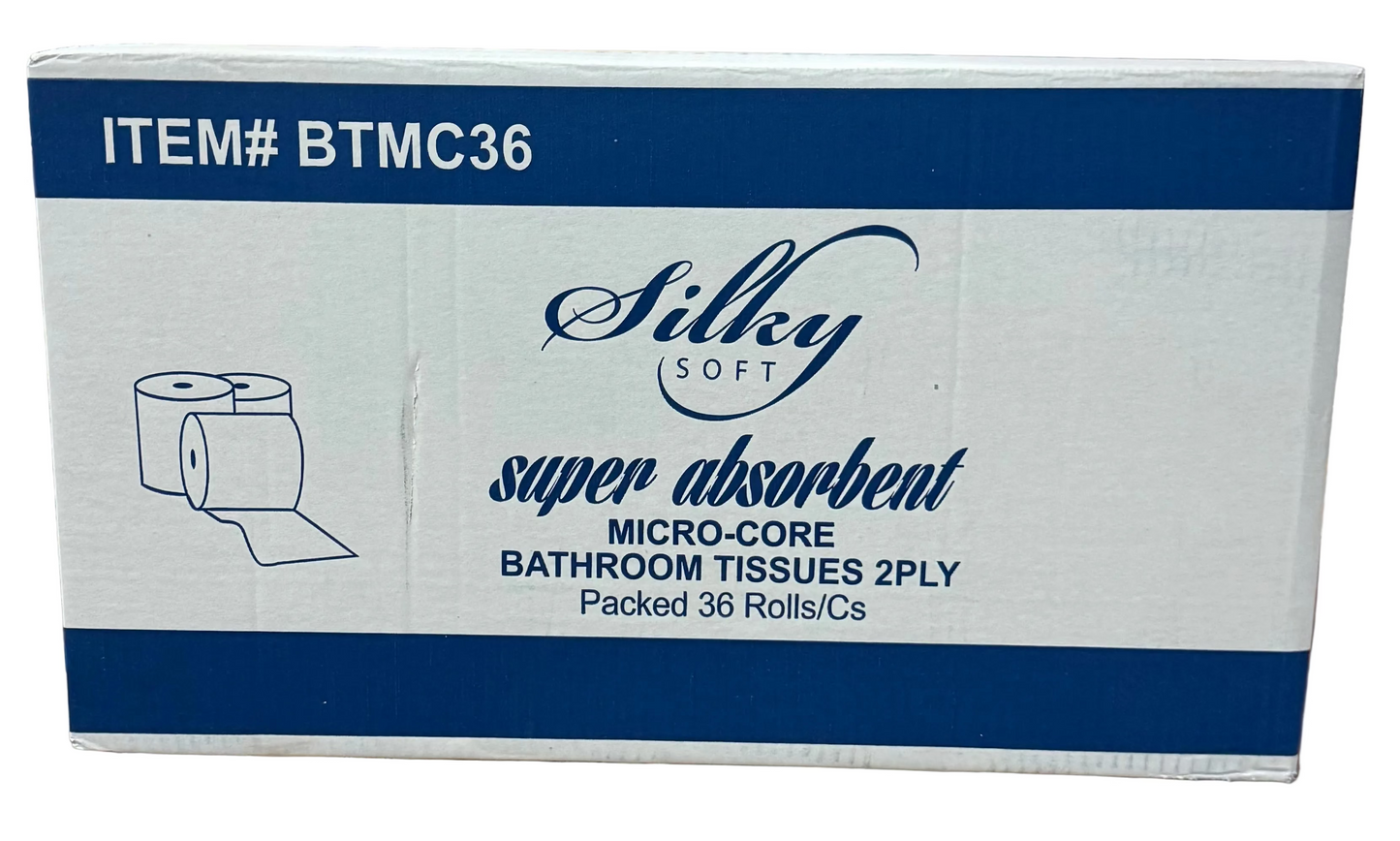 Micro-Core Bath Tissue, 2ply (3.75x3.75") 1000/Rolls, 36 Rolls/Case