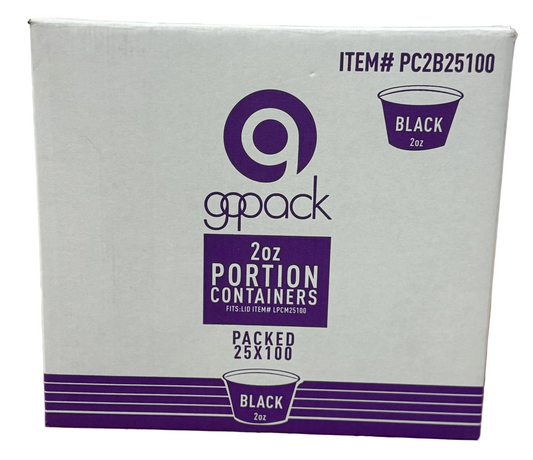 2oz Black PP Portion Cups packed 25/Bags/Case 100/Bag