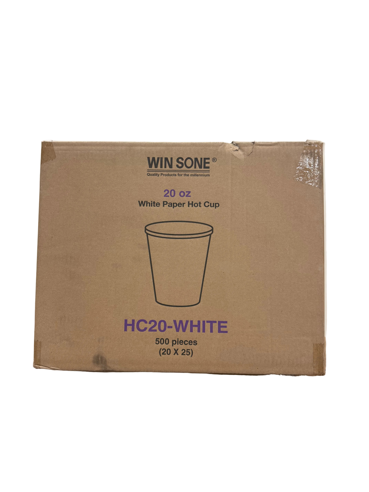 Paper hot cups 20 oz. Packed 10/50’s ..(500) - Plain White..