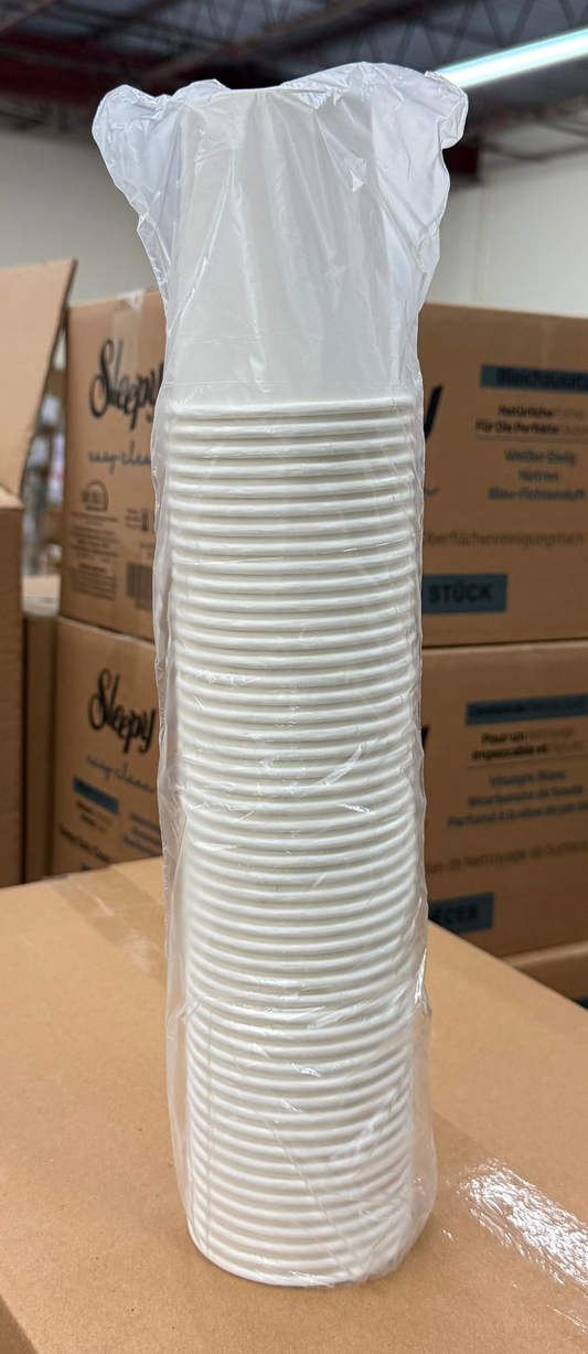 Paper Hot Cups - 8oz White / Packed 20X50 (1000 cups)
