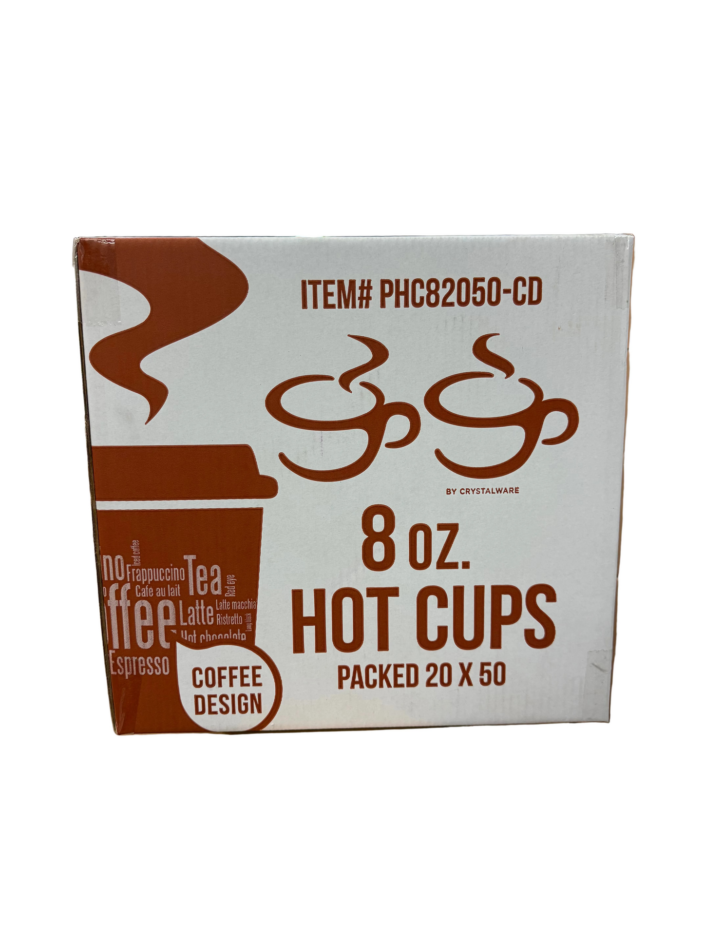 Paper Hot Cups - 8oz / Packed 20X50 (1000 cups) - Coffee Design