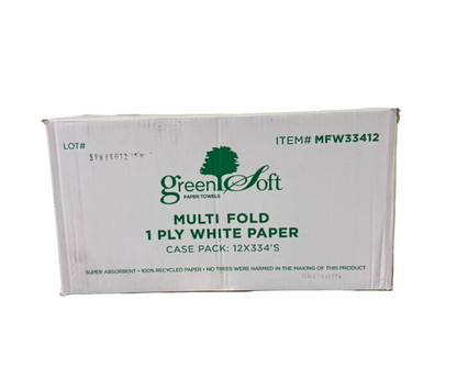 M Fold 1 Ply White 334/Bag 12/Case