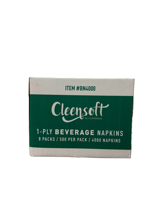 Beverage Napkin White Packed 8/500 - 4000/Case