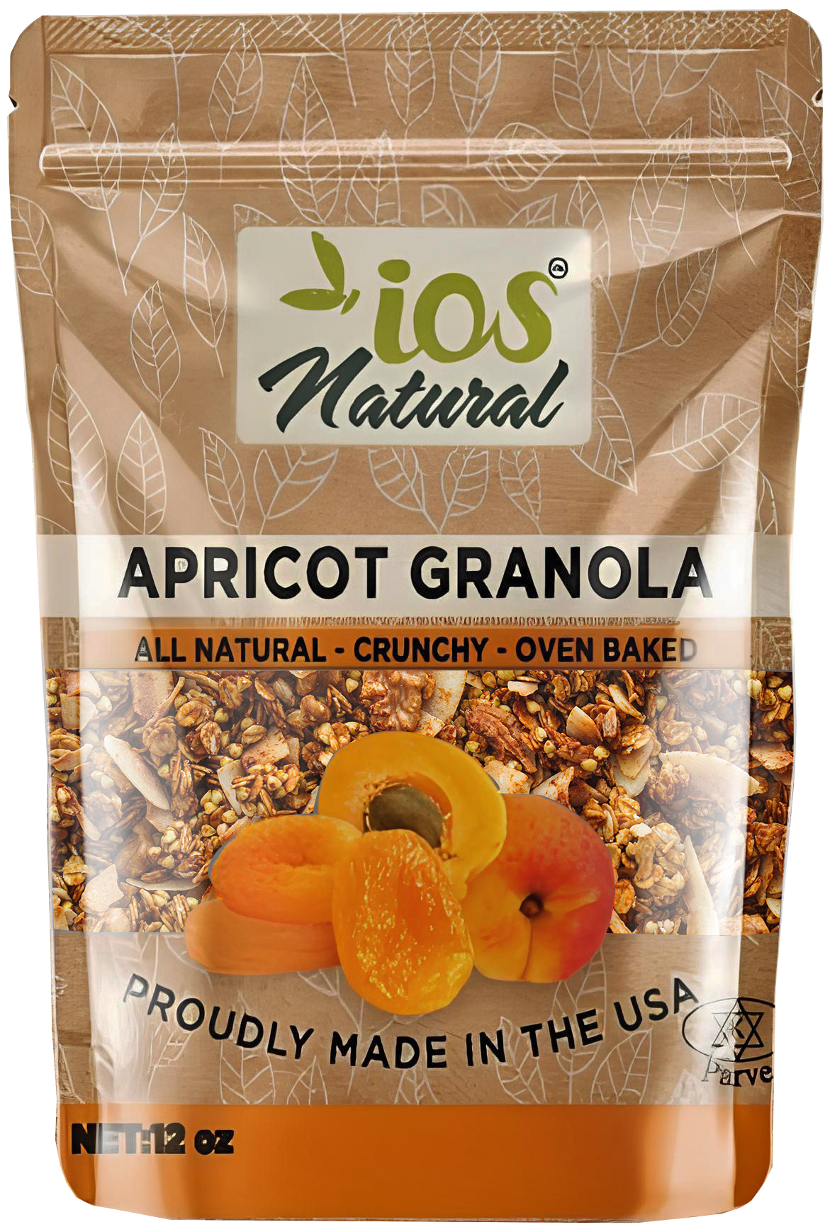 IOS Natural Apricot Granola Cereals 12oz X 12