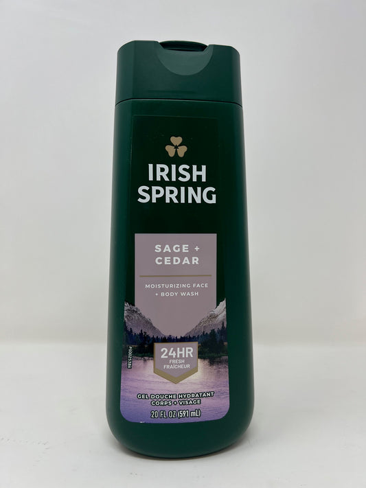 IRISH SPRING BODY WASH ||20 OZ x 4 || SAGE & CEDAR - IRBW05