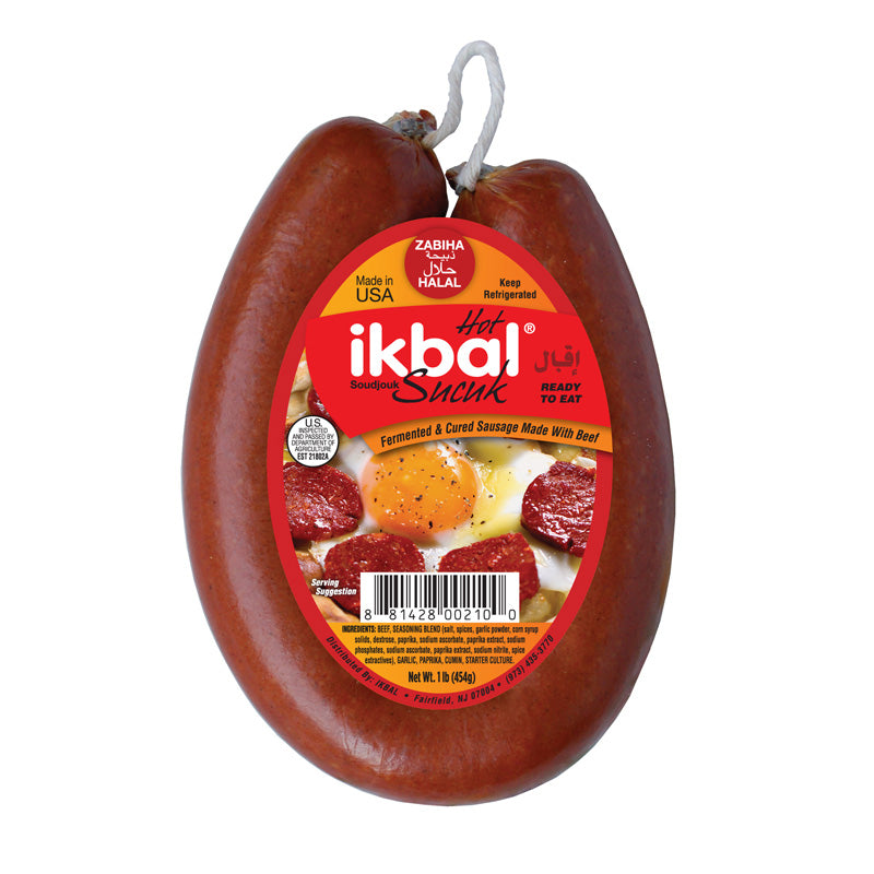 Ikbal Ring Beef Sujuk Hot, 1lb, 12pack - SJK01