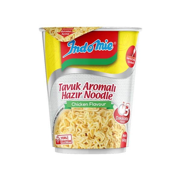 Indo Mie Chicken Flavored Noodles (Tavuk Aromali) 2.1oz/60g x 24 - INN01