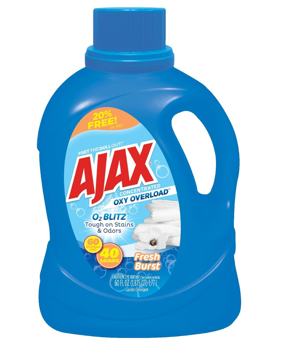 AJAX LIQUID LAUNDRY DETERGENT | OXI OVERLOAD FRESH | 60 OZ X 8pcs - AJ16