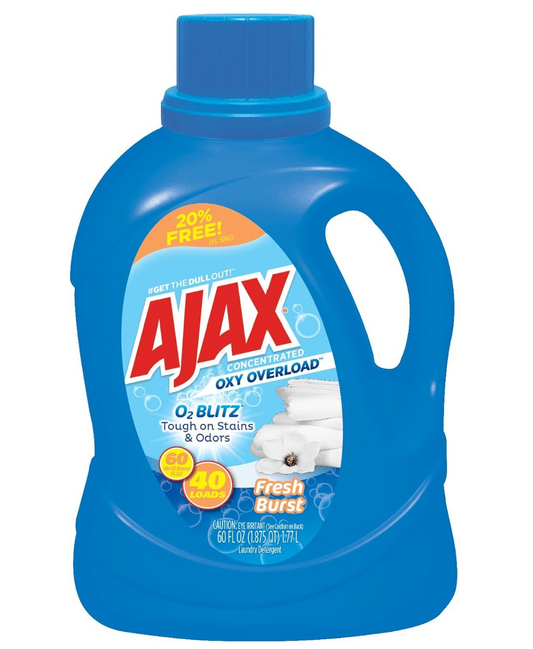 AJAX LIQUID LAUNDRY DETERGENT | OXI OVERLOAD FRESH | 60 OZ X 8pcs - AJ16