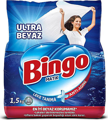 B1 BINGO Matik Eco Ultra White Powder Detergent 2 kg 1cs/6pcs
