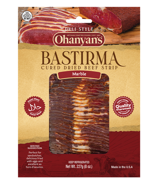 Ohanyan's Beef Fat Marbeled Bastirma 15Lb Slice 1cs/30pcs