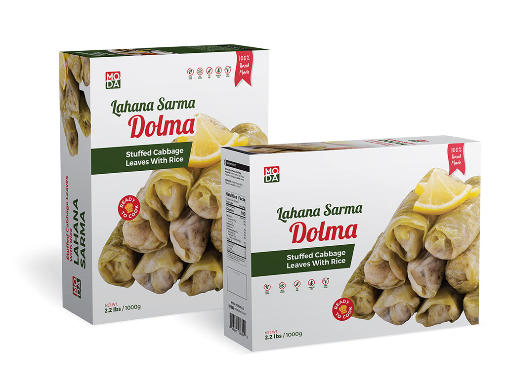 Moda Dolma, Stuffed Cabbage Leaves with Rice, Uncooked, 35.2oz (1000g) x 12pack - 102502