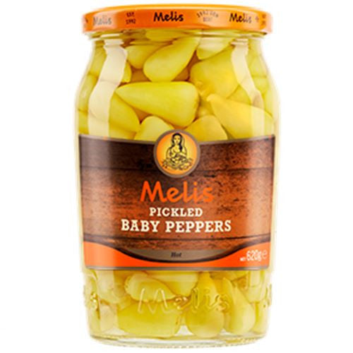 K- MELIS PICKLED BABY PEPPERS 720 ML ( 24.3 FL OZ) X 12 - MLS1224