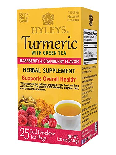 K - HYLEYS TURMERIC, RASPBERRY & CRANBERRY | W/GREEN TEA 1.32oz X 25pc X 12/CS - HY92