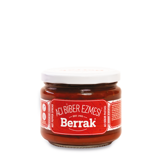 BERRAK Hot Pepper Spread/Biber Sosu 300ml Glass - 1cs/12pcs