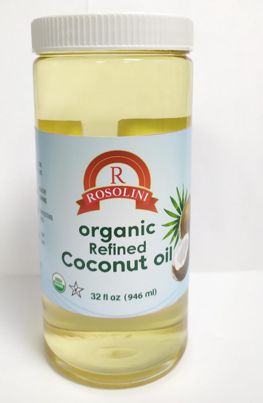 ROSOLINI ORGANIC REFINED COCONUT OIL || 6pcs X 32 OZ (946ML) - ROSCOC02