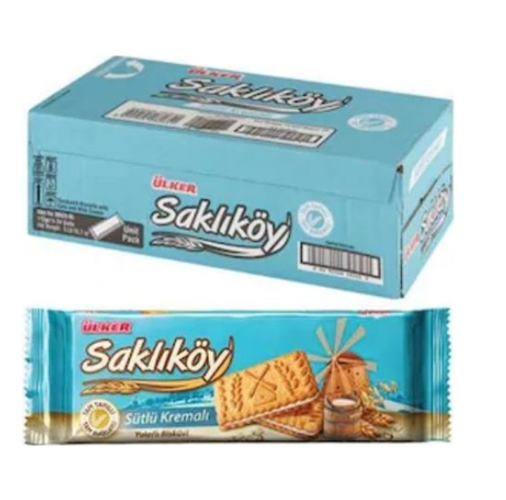 Ulker Saklıkoy Milk & Oat Sandwich Biscuits 3.53 oz (100 g) x 24 pcs