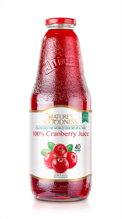 K- Nature's Goodness Cranberry Juice | 33.82 fl oz x 8 | All-Natural - NG03