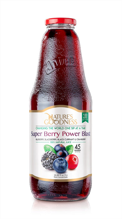 K- Nature's Goodness Super Berries Juice | 33.82 fl oz x 8 | All-Natural - NG07