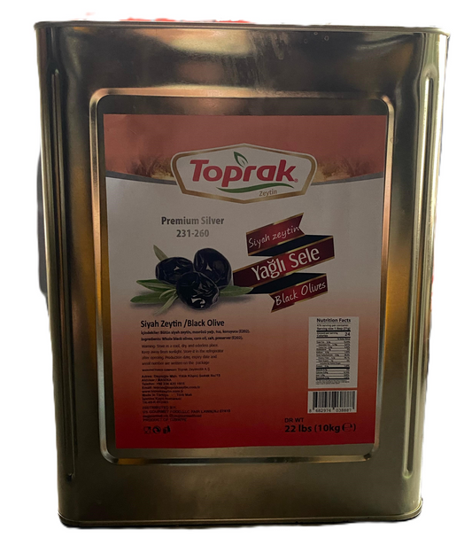 Toprak_Black Olives Brine Cured Oil Soaked_Tin_231/260_352.7 OZ (10KG) x 1pcs - TPR010