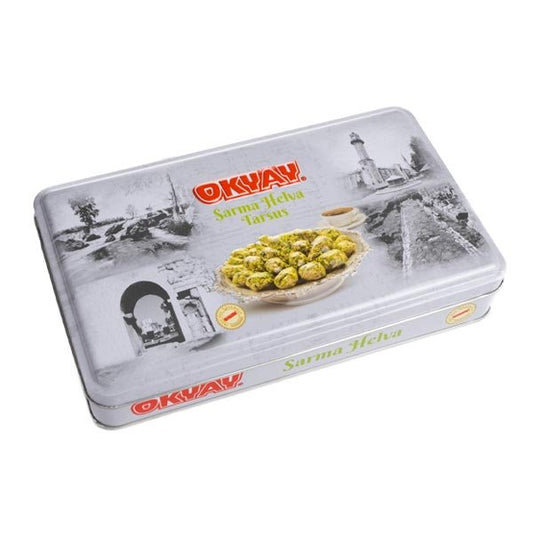 Okyay Helva, Handmade Pistachio Roll, Gift Tin Box, 10.5oz (300g) x 12pack - OK01