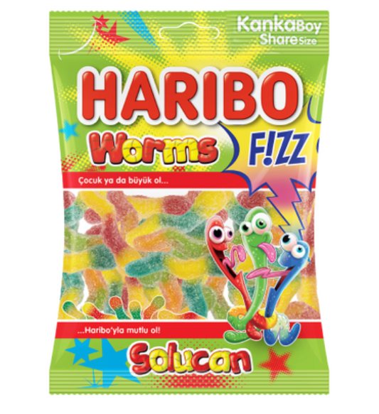 HARIBO FIZZ WORMS 70GR X 24 PCS - HR24