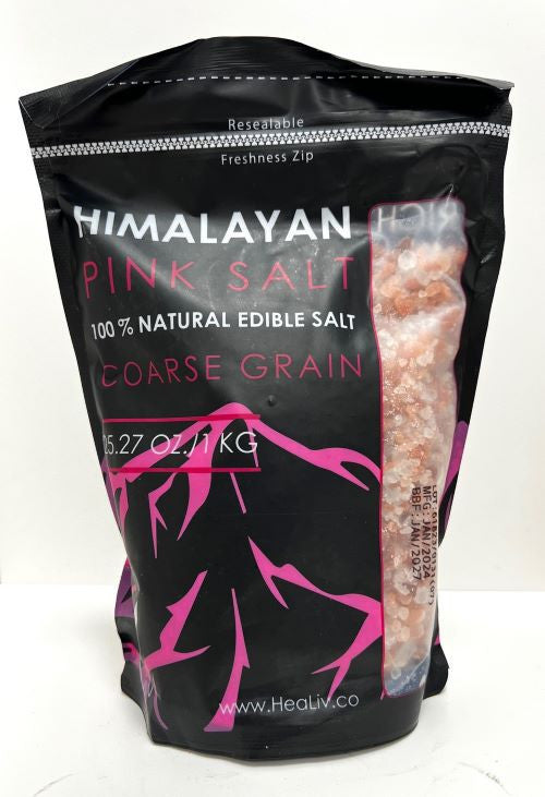 Himalayan Pink Salt Coarse Grain Doypack/ZiplockBag 1KGx20/CS - HIMS1002