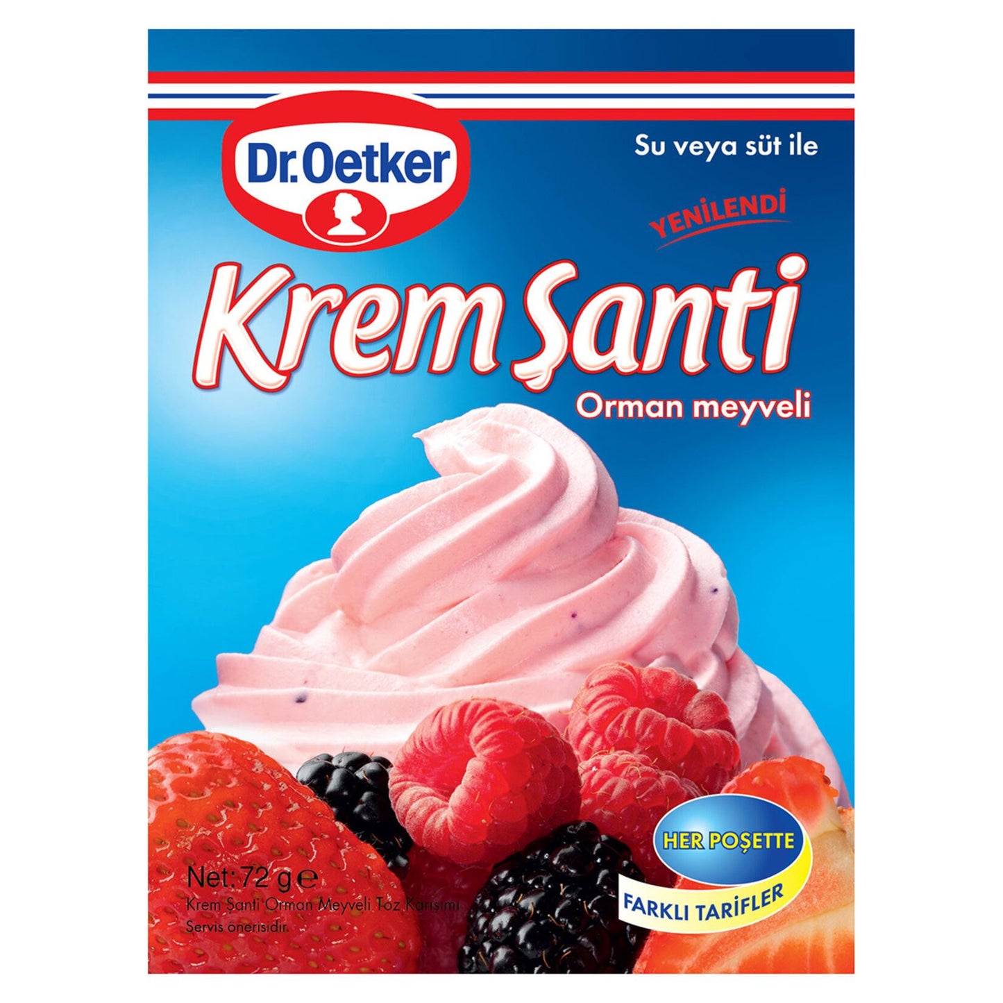 O1B DR.OETKER Whipped Cream Forest Fruit / Krem Santi Orman Meyveli 72g 1cs/12pcs