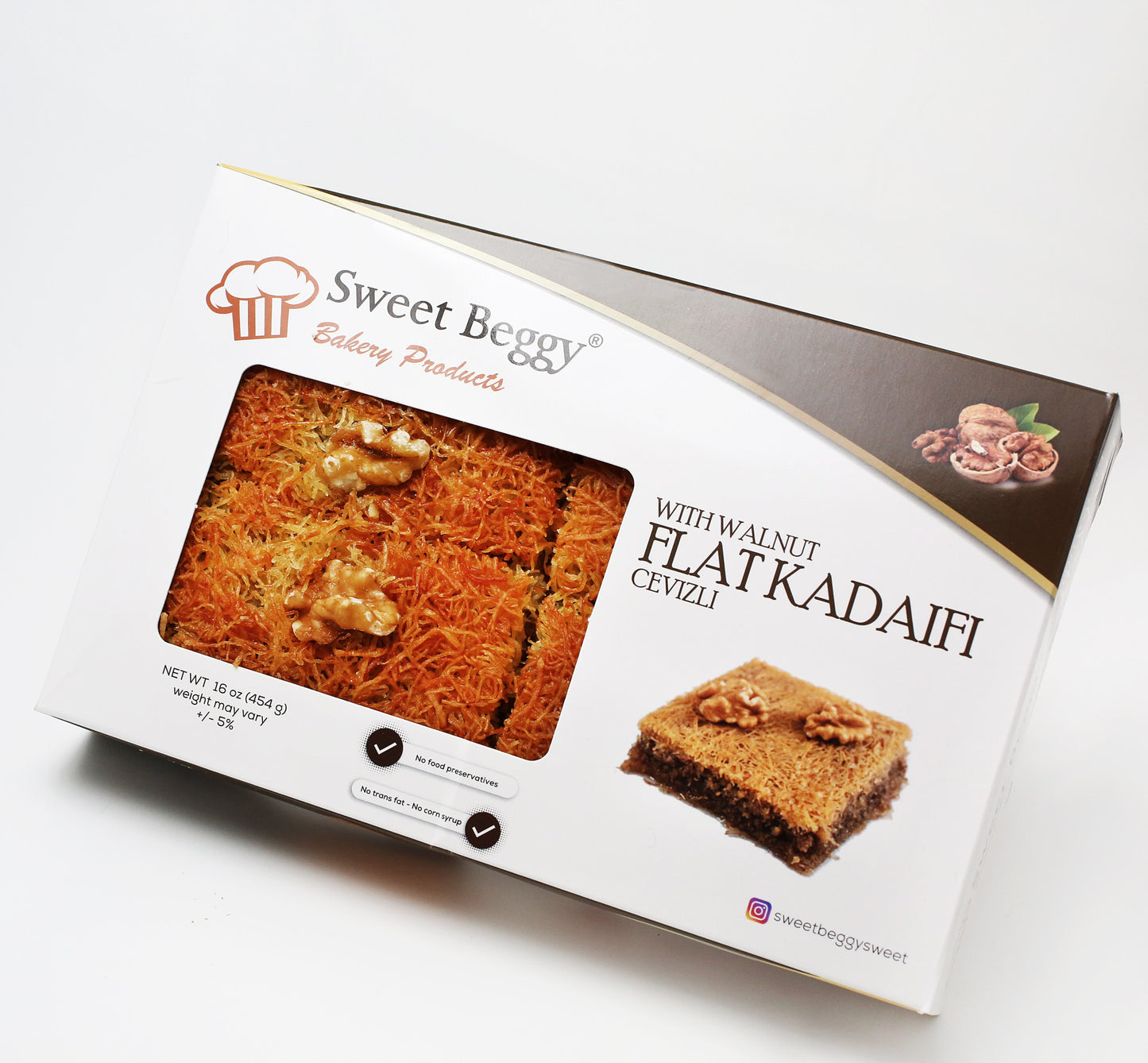 SB01 Sweet Beggy Walnut Basma Flat Kadaifi 454g 1cs/12pcs