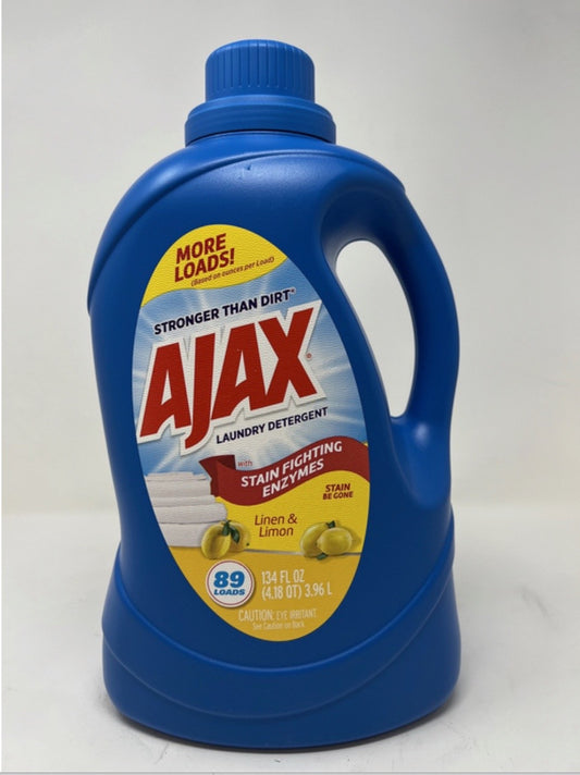 AJAX LIQUID LAUNDRY DETERGENT | 134 OZ x 4 | LINEN & LEMON - AJ13