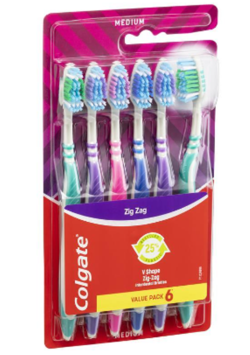 COLGATE TOOTHBRUSH ZIGZAG DEEP CLEAN 6PCK X 36 - COLTB04