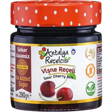 AZ1 ANTALYA No Sugar Sour Cherry %65 Fruit Jam 290g 1cs/12pcs